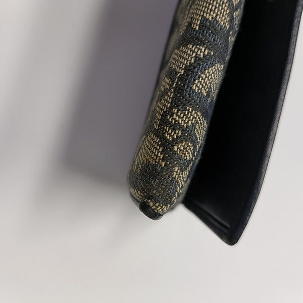 Oblique Coated Canvas Wallet Blue