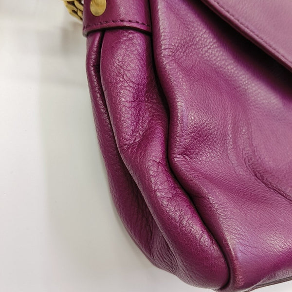 Calfskin Shoulder Bag Purple