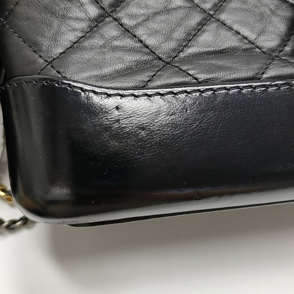 GABRIELLE Small Quilted Vintage Calf Black