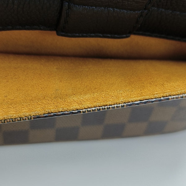 CLAPTON Damier Ebene Coated Canvas Brown