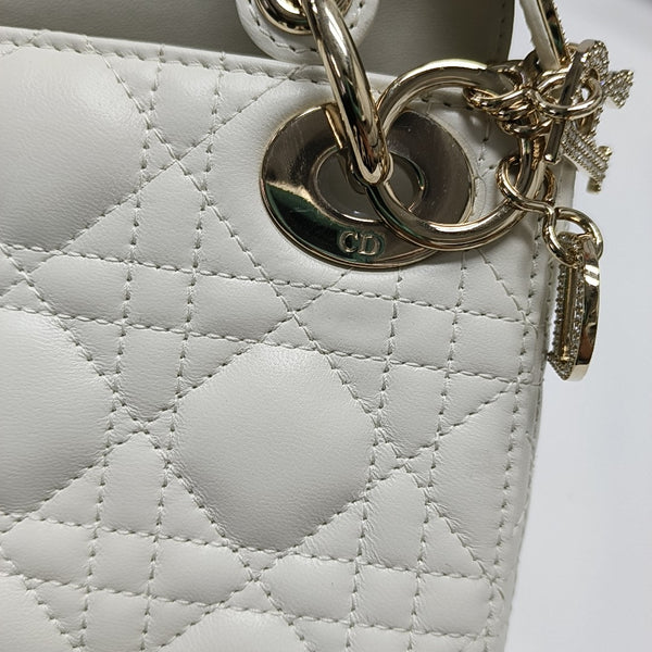 Lady Dior Mini Cannage Lambskin White
