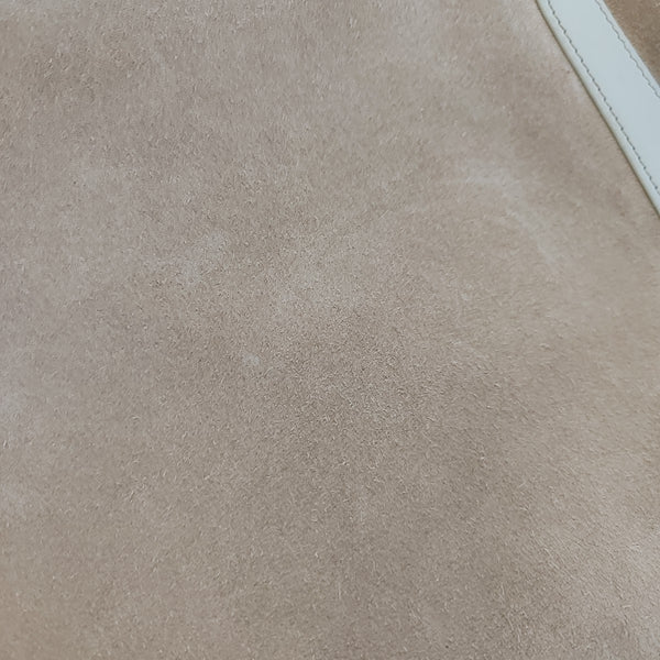 Suede Top Handle Bag Beige
