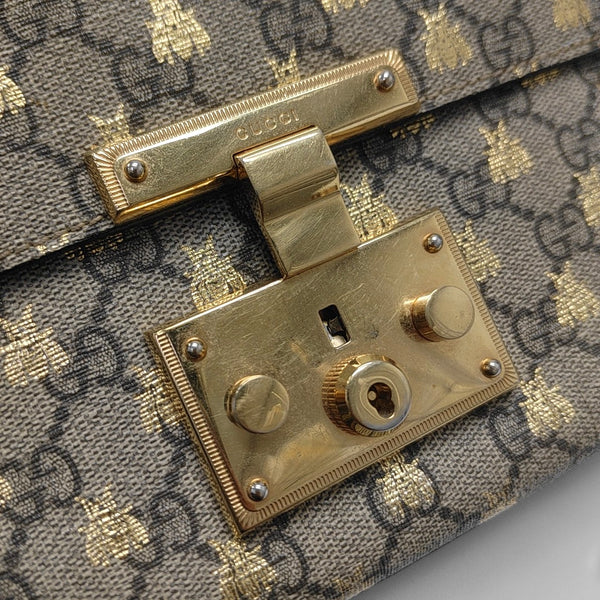 Padlock Small Monogram Coated Canvas Beige