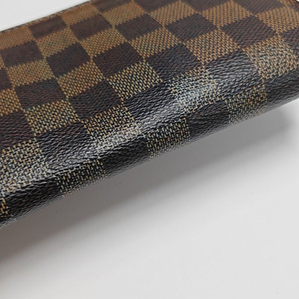 ZIPPY Damier Ebene Coated Canvas Brown Wallet