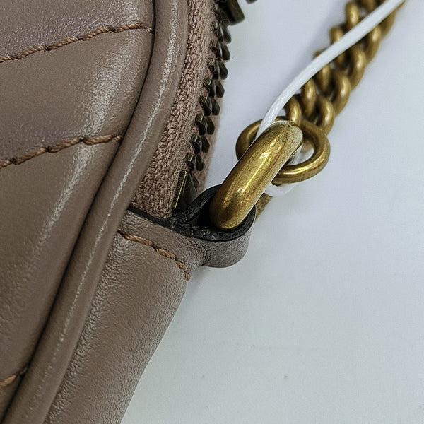 GG Marmont Mini Quilted Calfskin Beige
