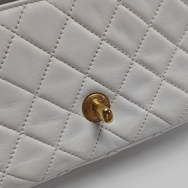 CLASSIC FLAP Mini Quilted Lambskin White