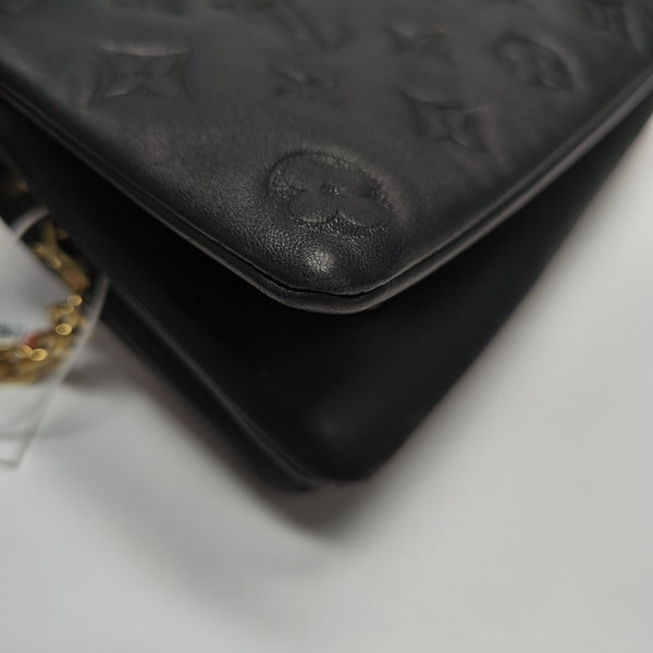 COUSSIN Monogram Lambskin Black