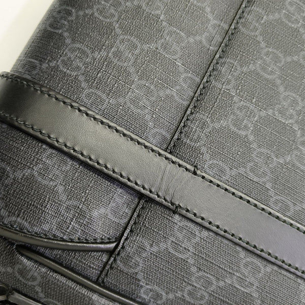 Monogram Coated Canvas Shoulder Bag Black