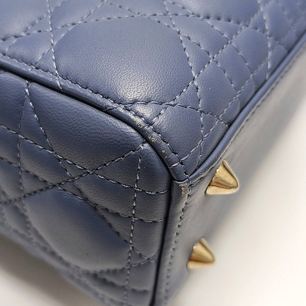 Lady Dior Small Cannage Lambskin Blue