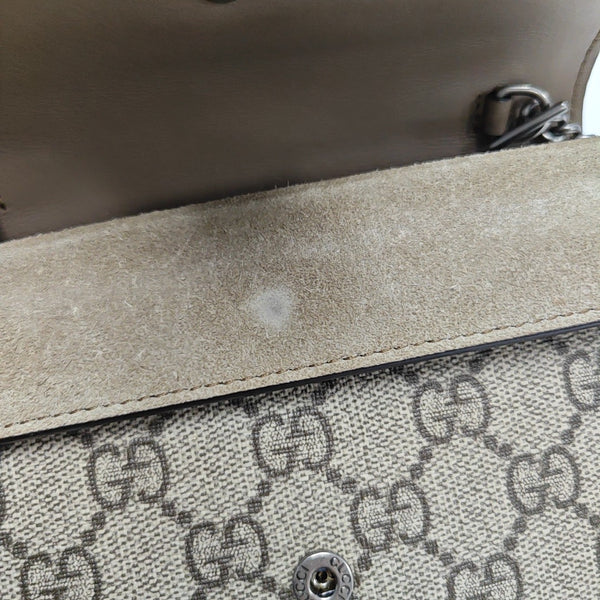 Dionysus Super Mini Monogram Coated Canvas Beige