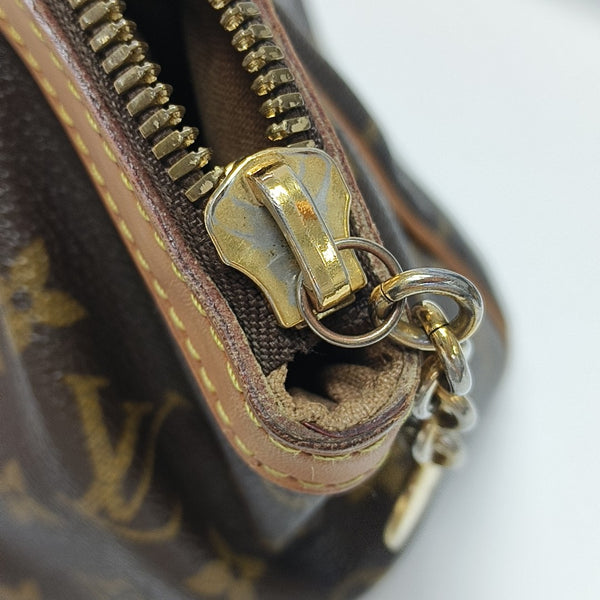Monogram Coated Canvas Top Handle Bag Brown