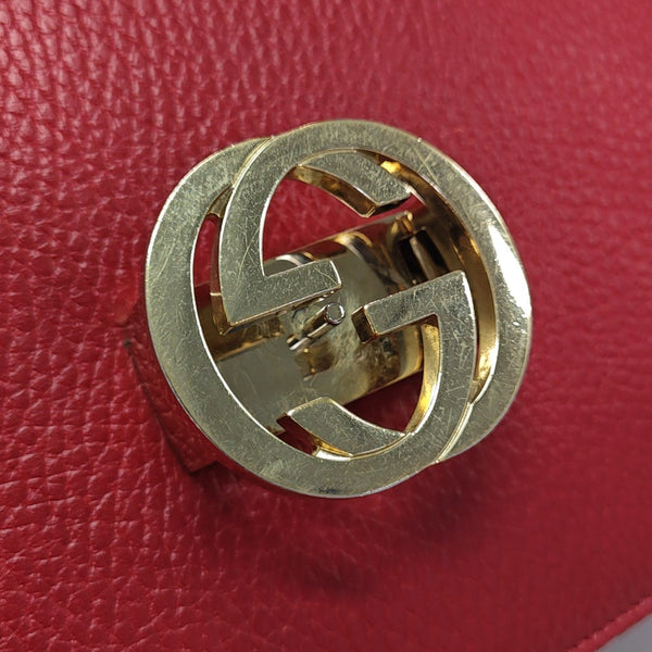 Interlocking G Small Calfskin Red