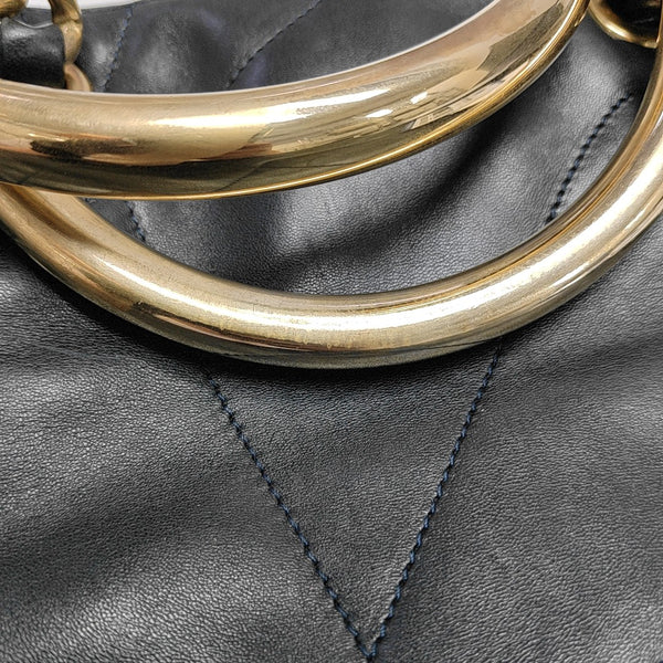 Quilted Lambskin Bucket Bag Black