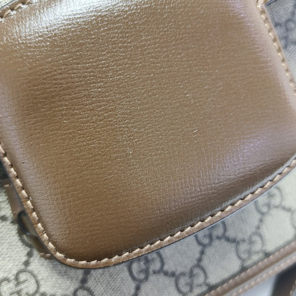 Horsebit 1955 Medium Monogram Coated Canvas Beige