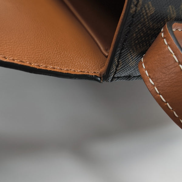 TRIOMPHE Small Coated Canvas Brown