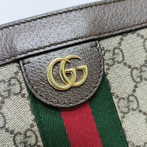 Ophidia Small Monogram Coated Canvas Beige