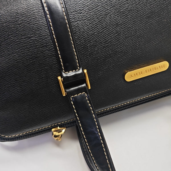Calfskin Top Handle Bag Black