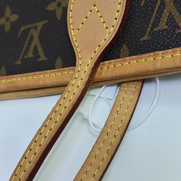 NEVERFULL MM Monogram Coated Canvas Brown
