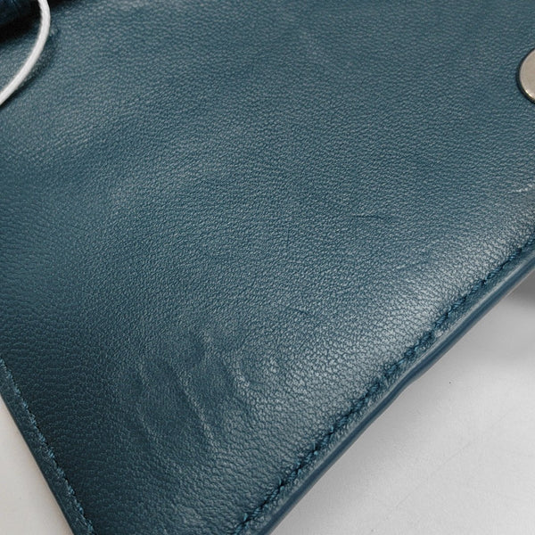 Hourglass Wallet On Chain Mini Calfskin Blue