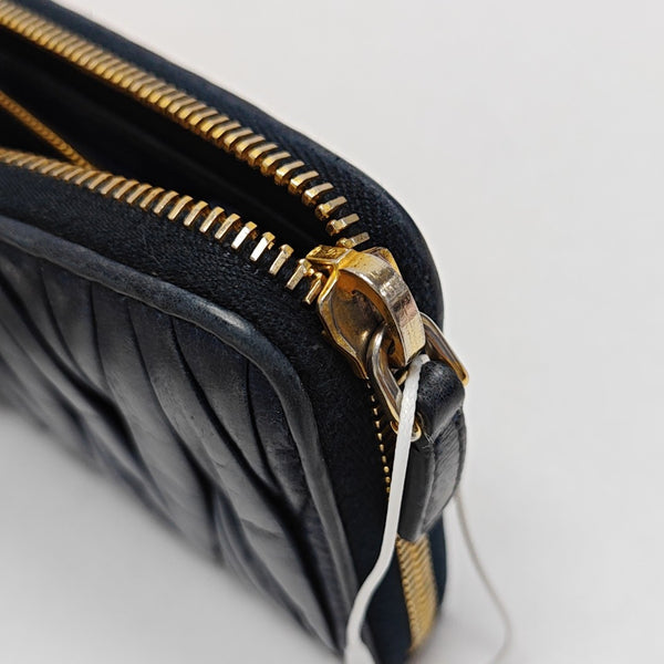 Quilted Lambskin Wallet Blue