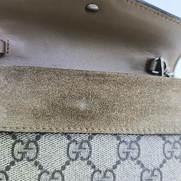 Dionysus Super Mini Monogram Coated Canvas Beige