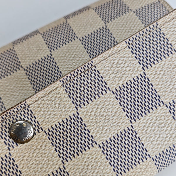 PORTE MONNAIE Damier Azur Coated Canvas White