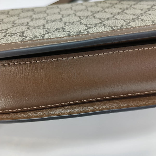 Horsebit 1955 Medium Monogram Coated Canvas Beige