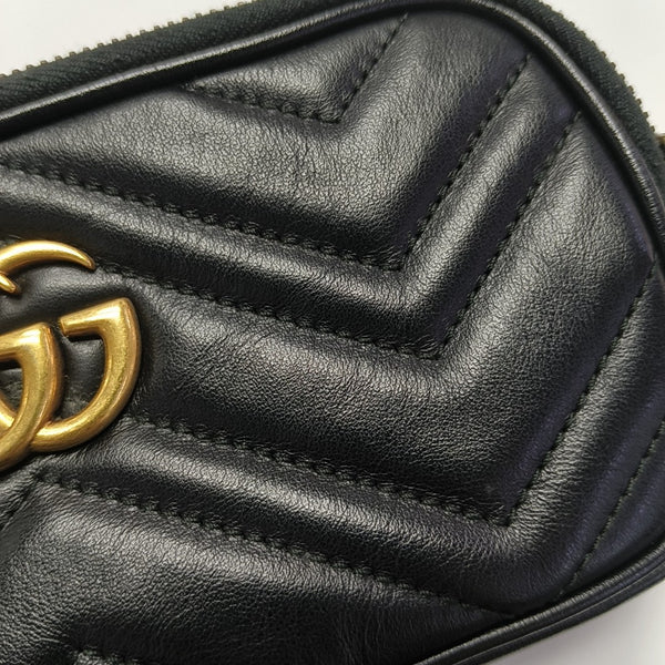 GG Marmont Mini Quilted Calfskin Black