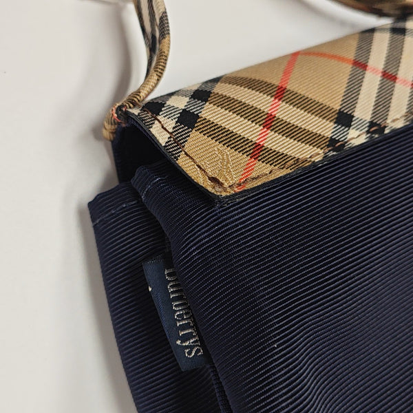 Fabric Top Handle Bag Blue
