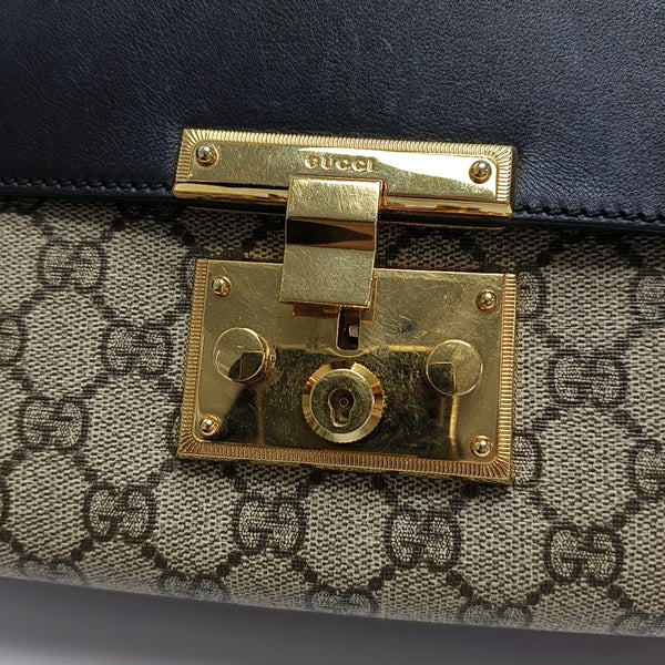 Authenticated pre-owned Padlock Medium Monogram Coated Canvas Beige - Shoulder Bag at Looply