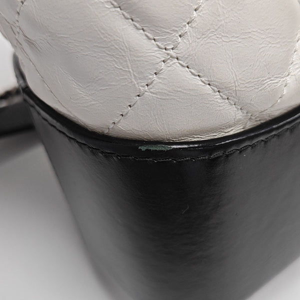 GABRIELLE Large Quilted Calfskin White