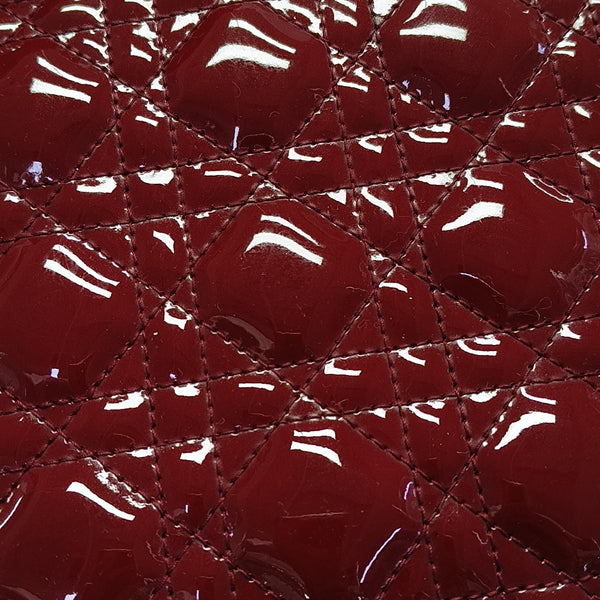 Lady Dior Medium Cannage Patent Leather Red