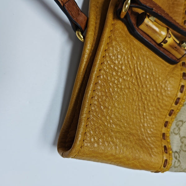 Monogram Fabric Top Handle Bag Beige