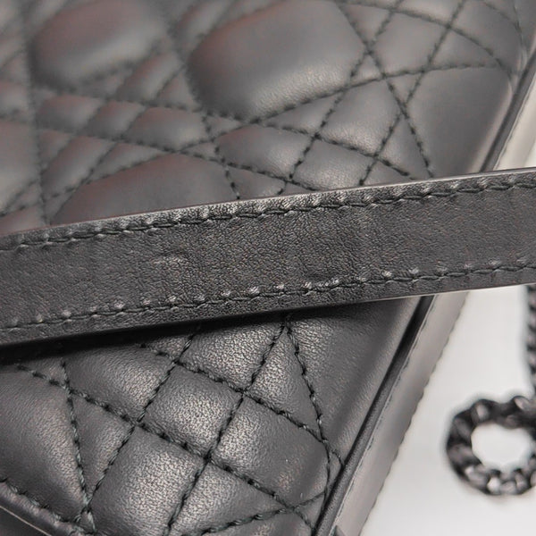 Lady Dior Mini Cannage Calfskin Black