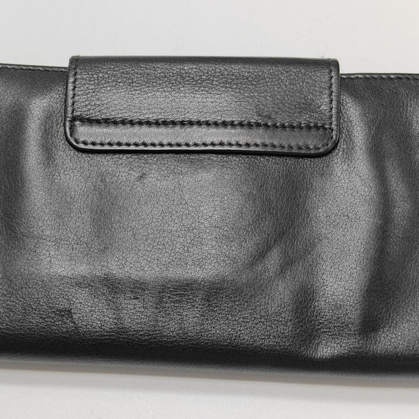 Gancio Calfskin Black Wallet