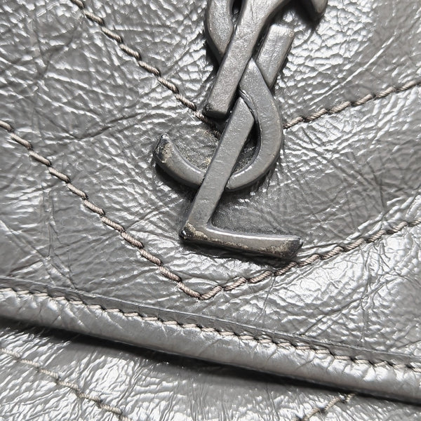 NIKI Mini Chevron Calfskin Gray