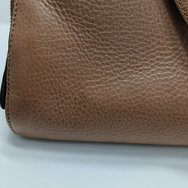 Calfskin Top Handle Bag Brown