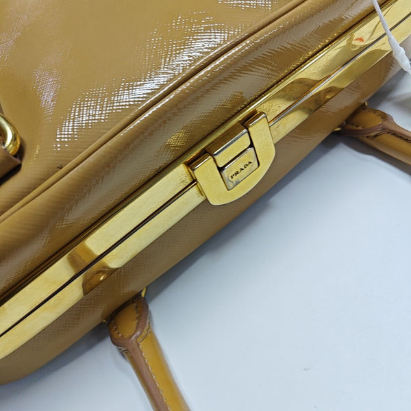 Saffiano Calfskin Top Handle Bag Beige