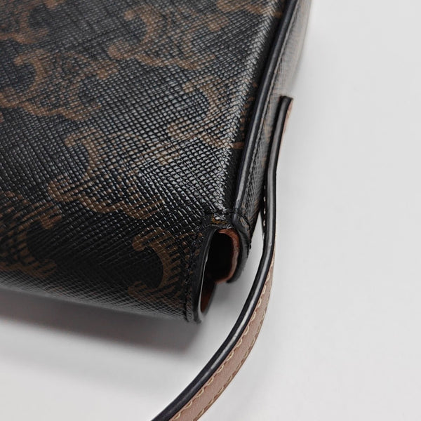 TRIOMPHE Small Coated Canvas Brown