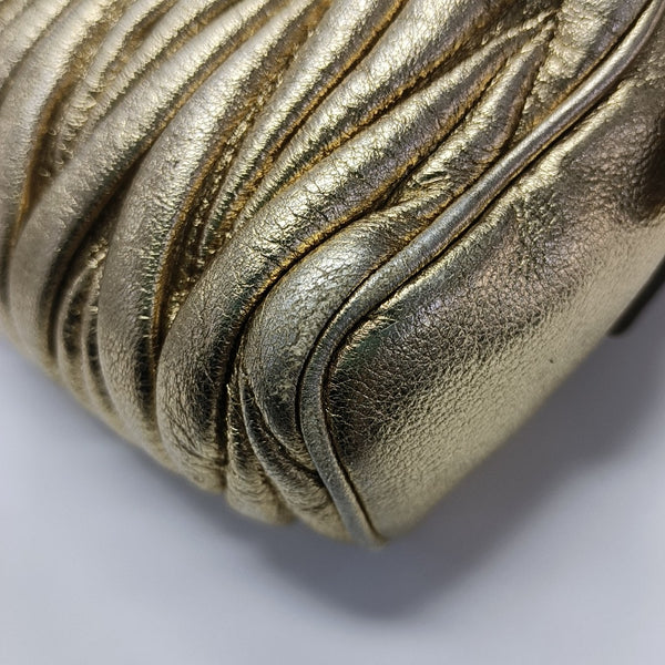 Quilted Lambskin Shoulder Bag Gold