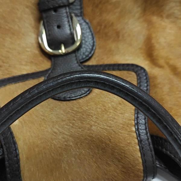 Calfskin Top Handle Bag Brown