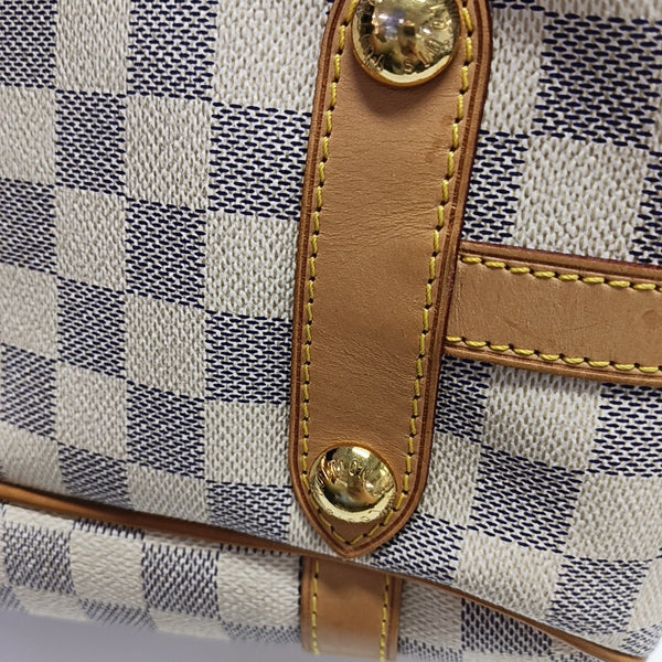 STRESA Damier Azur Coated Canvas White