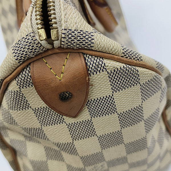 SPEEDY 30 Damier Azur Coated Canvas White