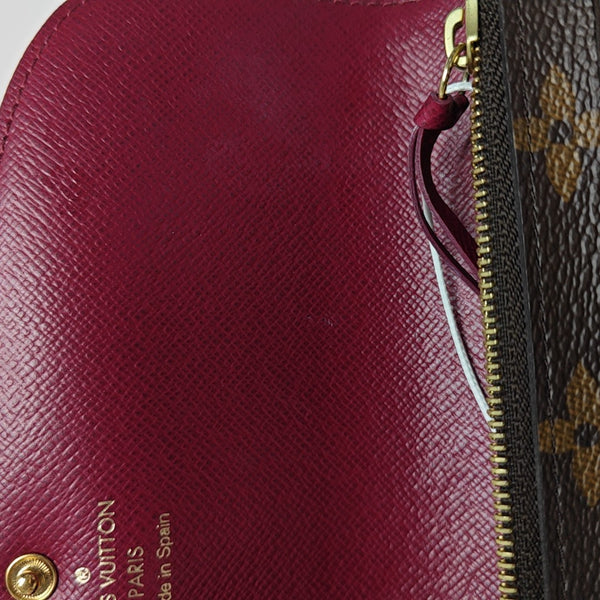 EMILIE Monogram Coated Canvas Brown Wallet