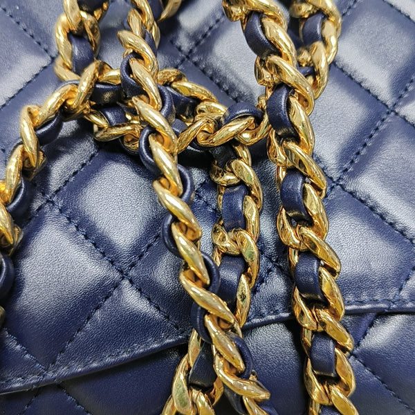 Quilted Calfskin Small Blue