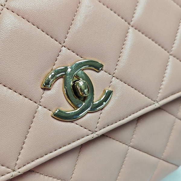 TRENDY CC Small Quilted Lambskin Pink