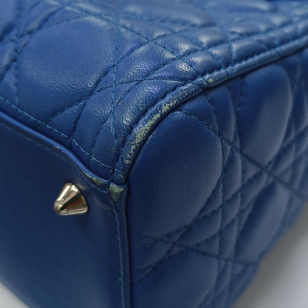 Lady Dior Medium Cannage Lambskin Blue