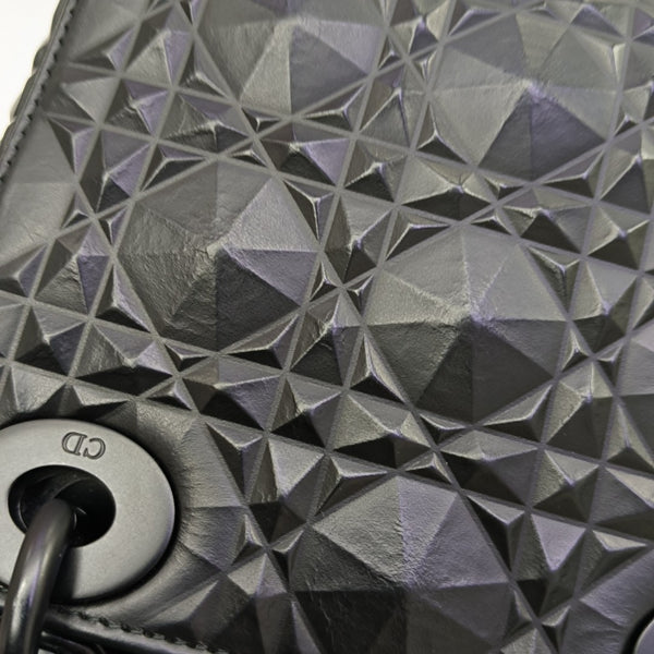 Lady Dior Mini Cannage Calfskin Black