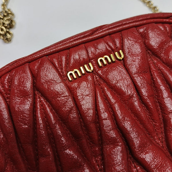 Matelassé Quilted Lambskin Red