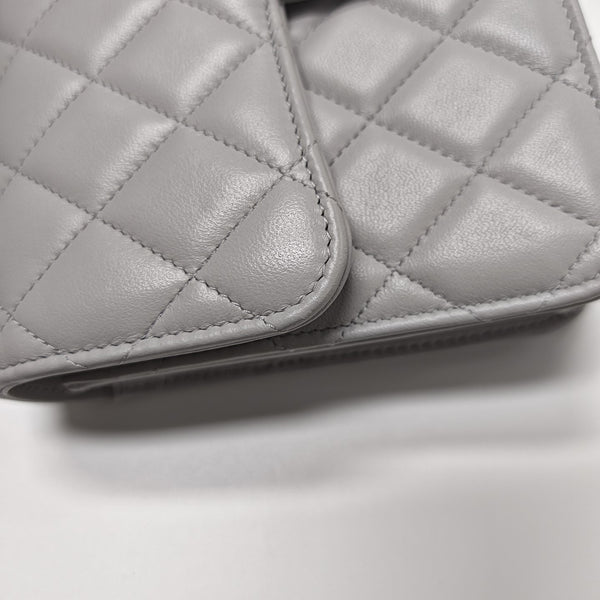 Quilted Lambskin Backpack Gray